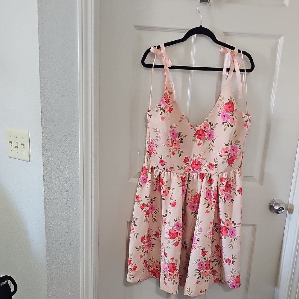 Floral Pink Sleeveless Dress